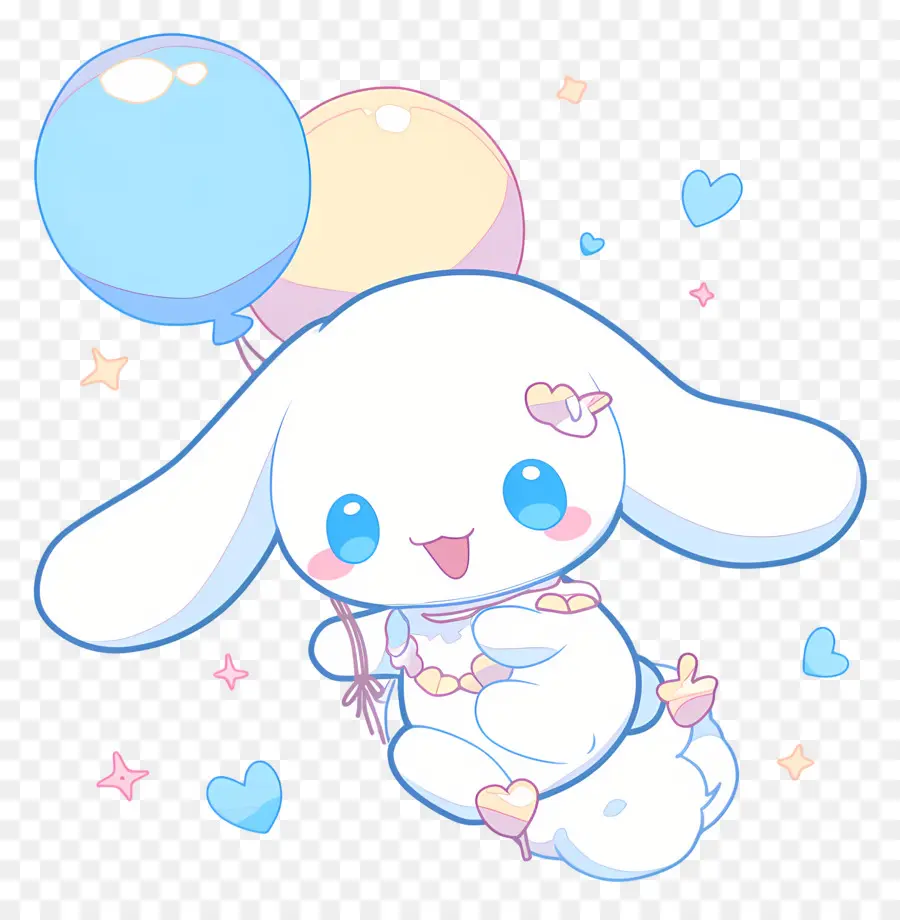 Lindo Cinnamoroll，Lindo Personaje Con Globos PNG