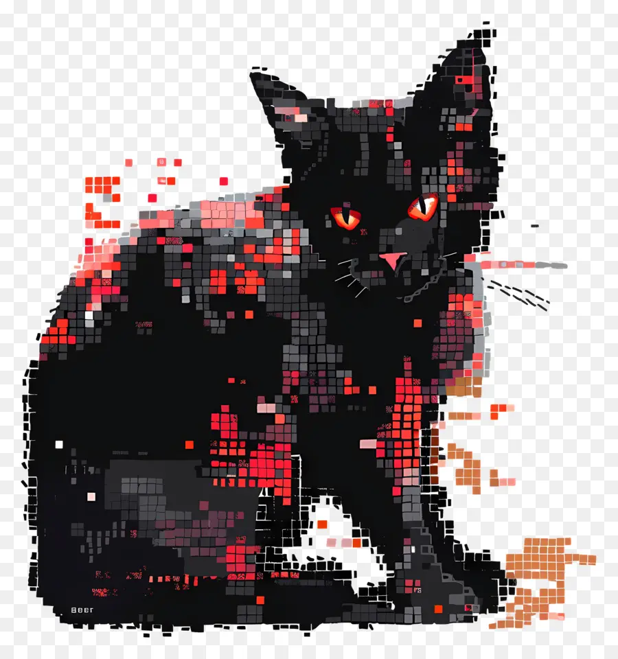 Gato Píxel，Gato Pixelado PNG