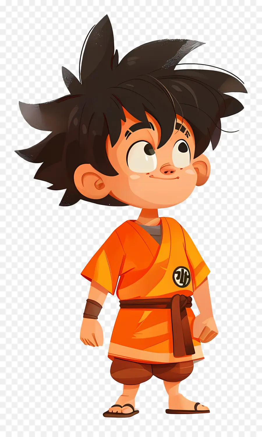 Goku，Chico En Traje Naranja PNG