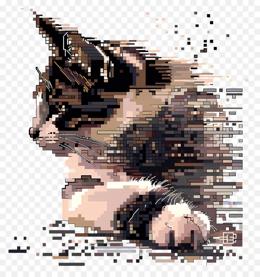 Gato Píxel，Gato Pixelado PNG