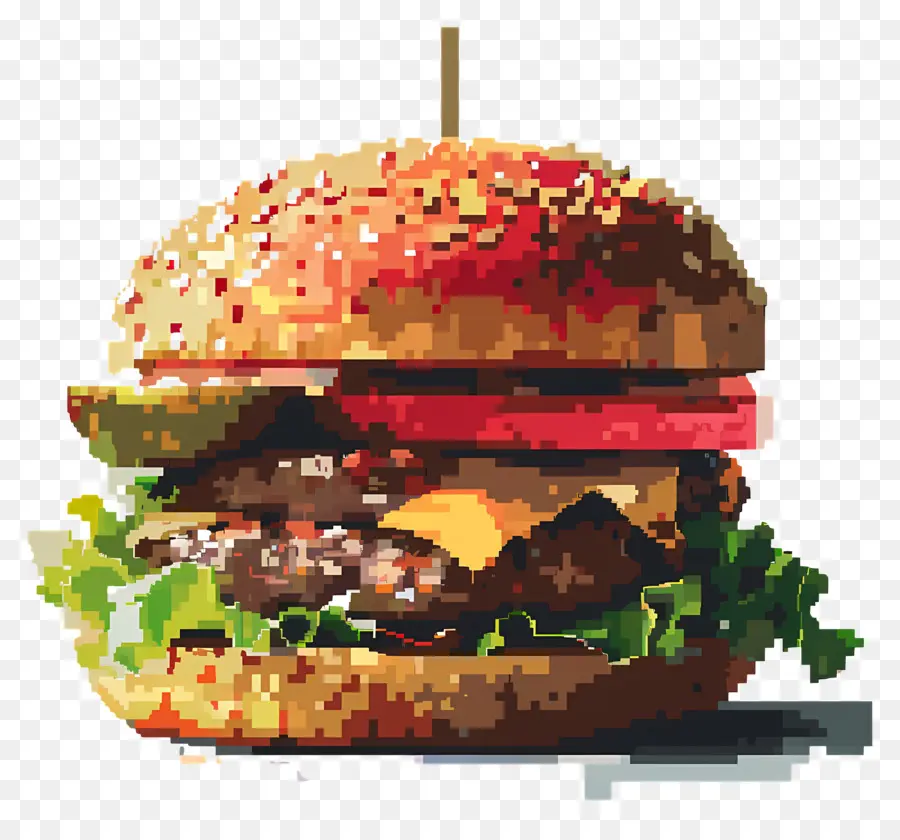 Hamburguesa De Píxeles，Queso PNG