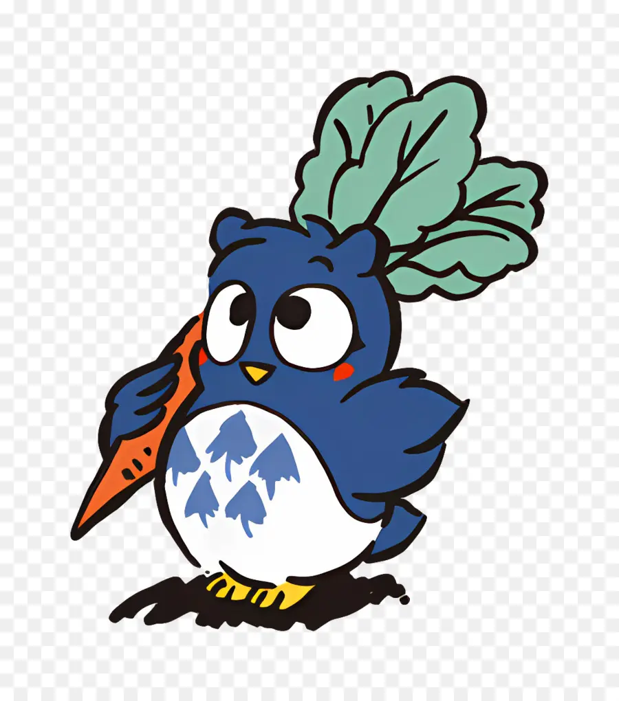 Patapatapeppy，Pájaro Azul Con Zanahoria PNG