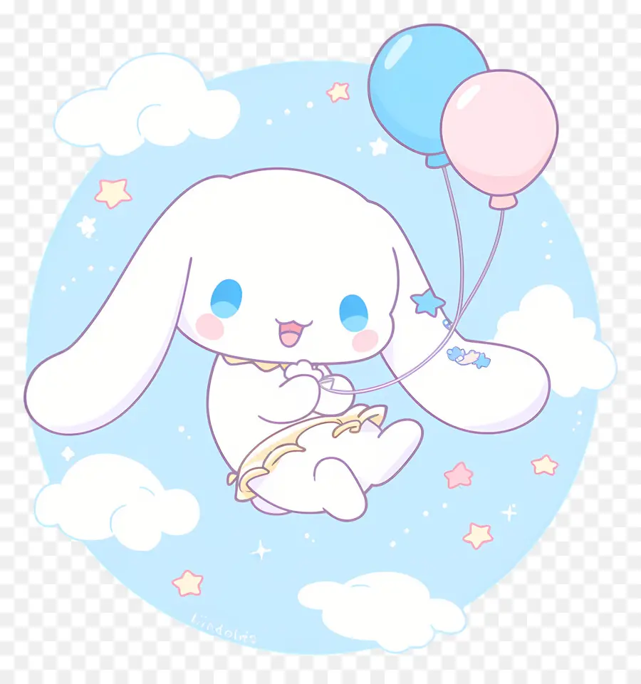 Lindo Cinnamoroll，Lindo Personaje Con Globos PNG