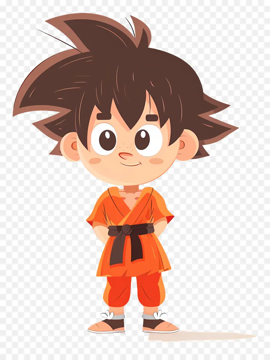 Goku，Chico En Traje Naranja PNG