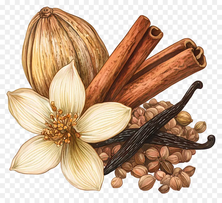 Hierbas Y Especias，Especias Y Flores PNG