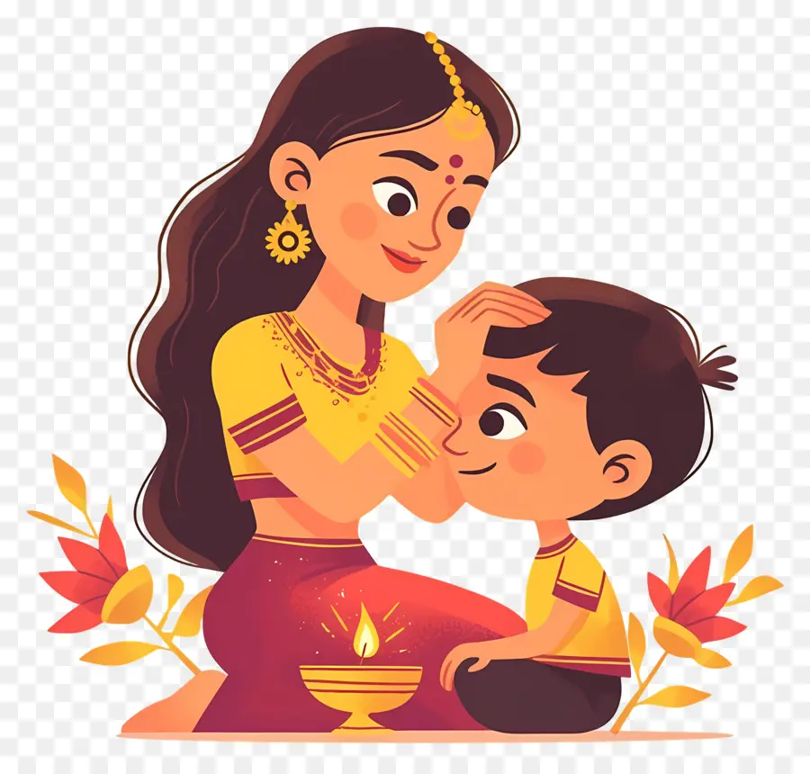 Bhai Dooj，Madre E Hijo PNG