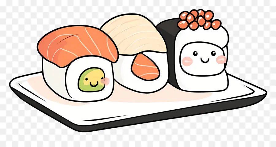 Rollo De Sushi，Sushi Kawaii PNG