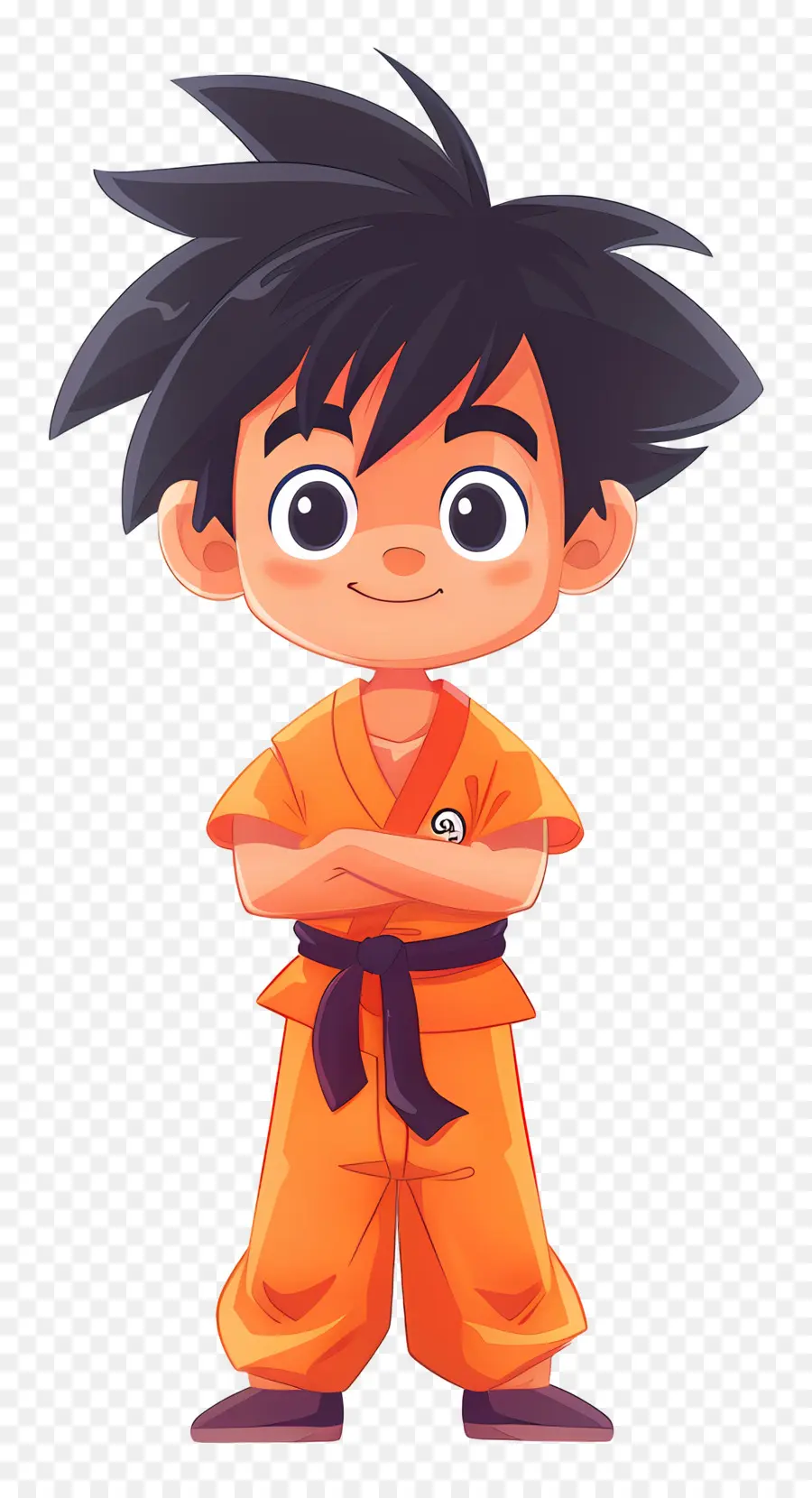 Goku，Chico En Traje Naranja PNG