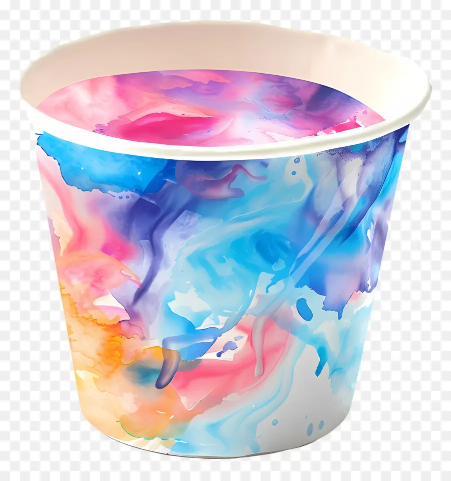 Taza De Yogur De Acuarela，Taza Colorida PNG