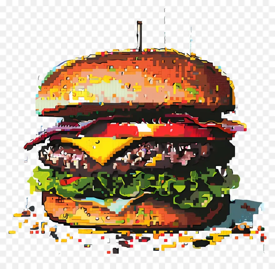 Hamburguesa De Píxeles，Queso PNG