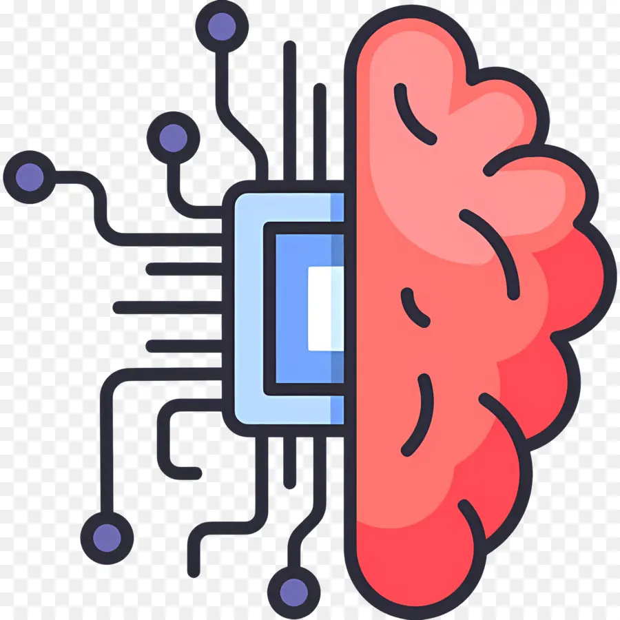 Inteligencia Artificial，Cerebro Y Circuito PNG