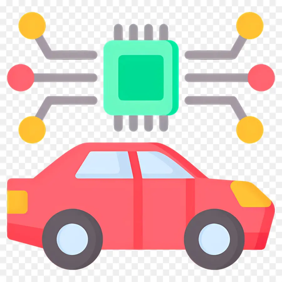 Inteligencia Artificial，Coche Con Chip PNG