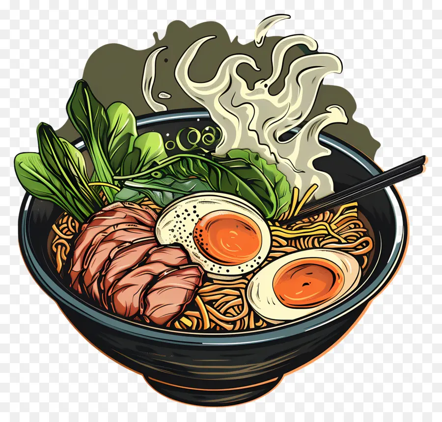 Tazón De Ramen，Tazón De Ramen Humeante PNG