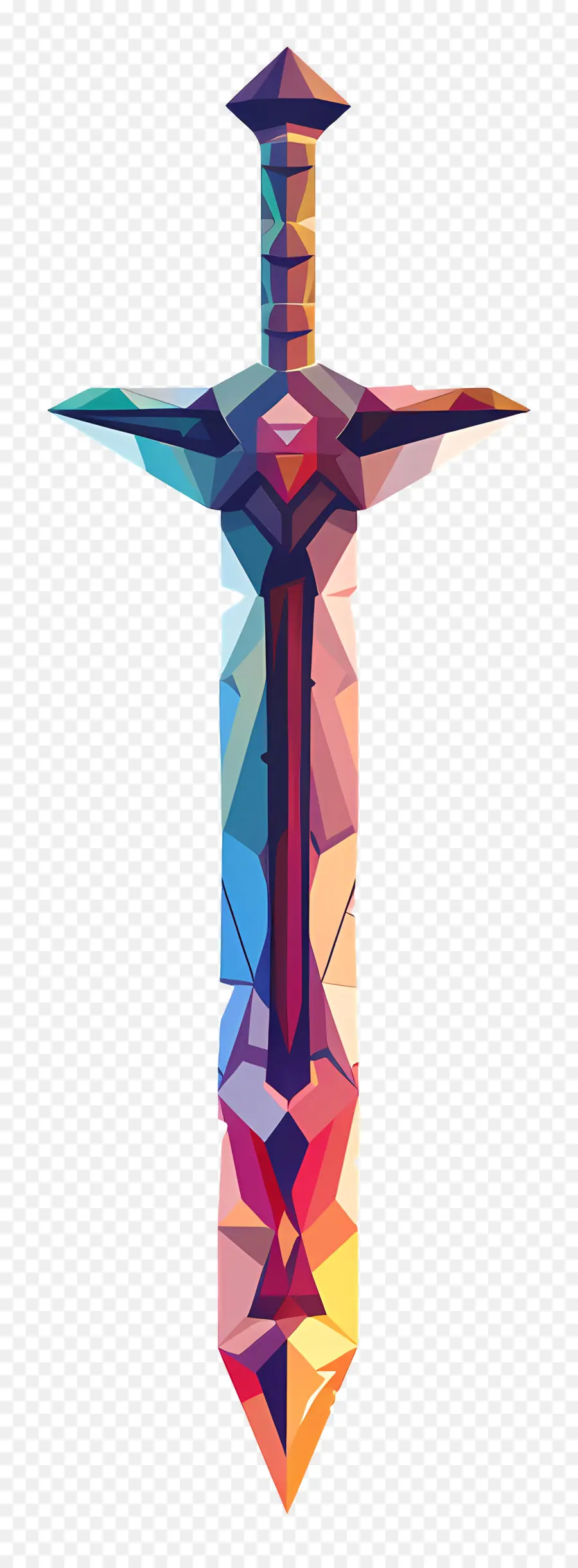 Espada De Píxeles，Espada Geométrica Colorida PNG