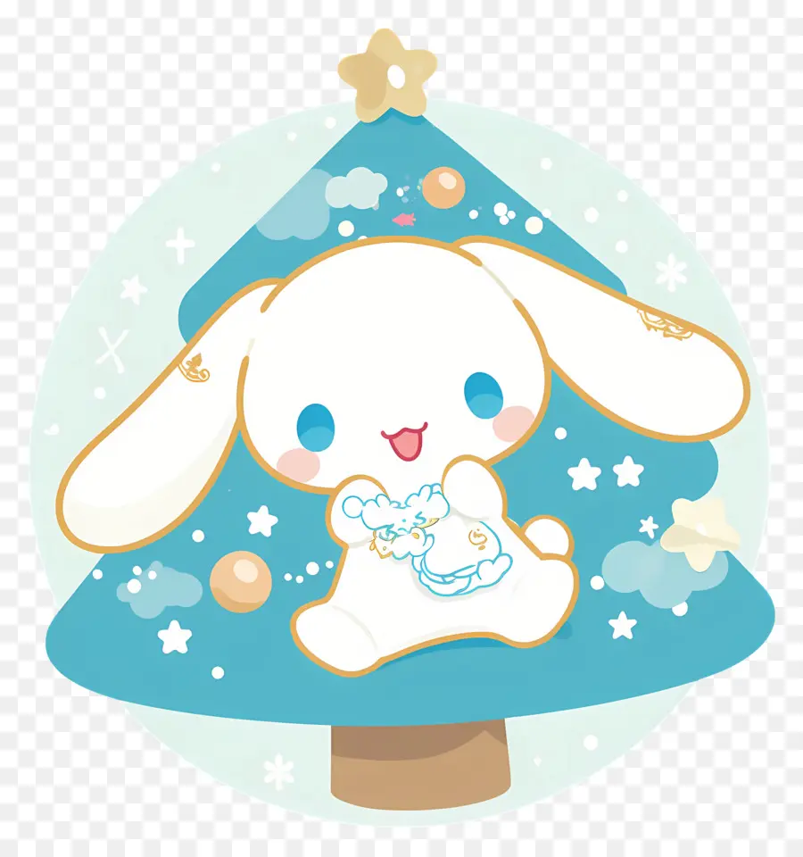 Lindo Cinnamoroll，Lindo Conejito Con árbol De Navidad PNG