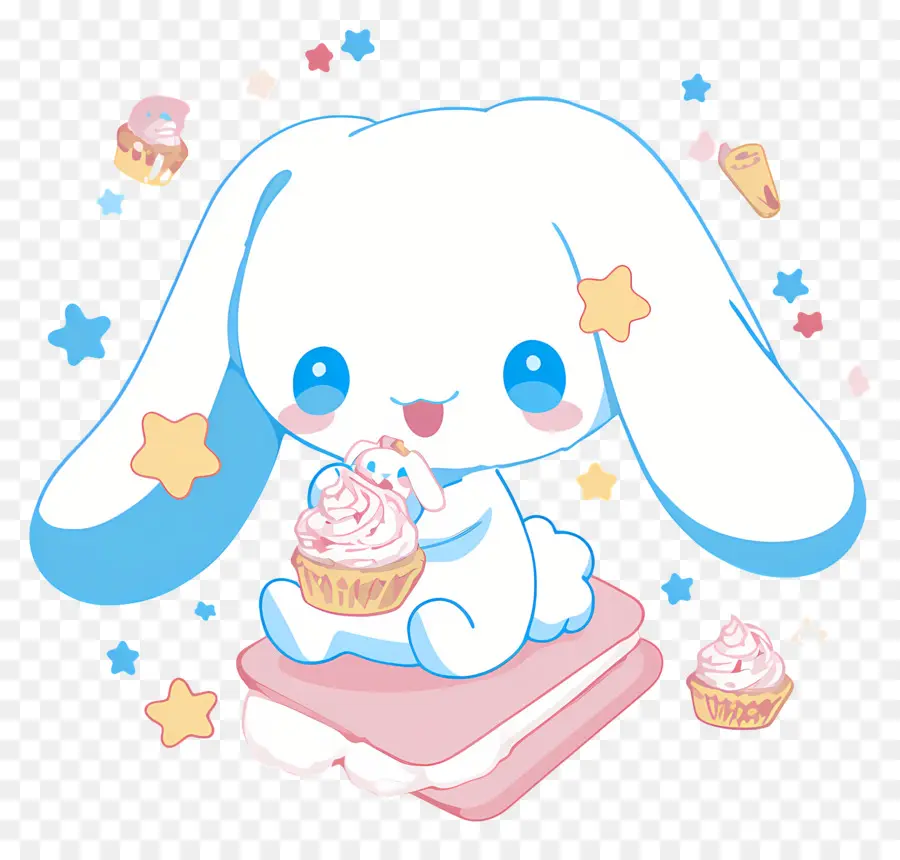 Lindo Cinnamoroll，Lindo Conejito Con Cupcake PNG