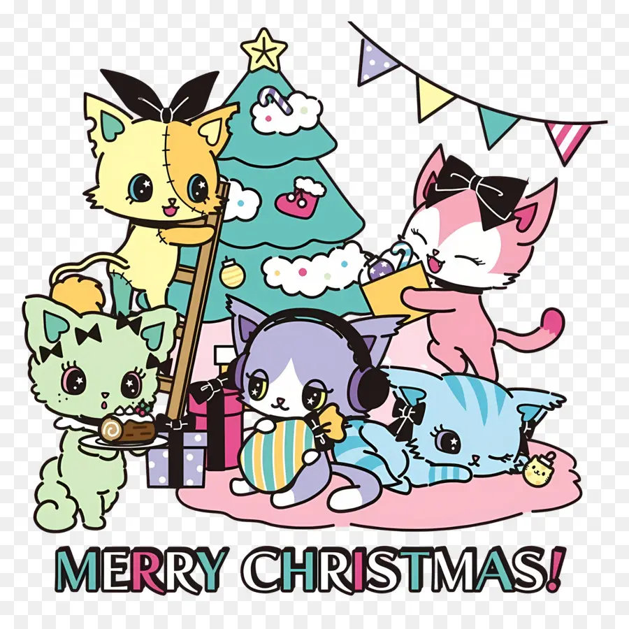 Beatcats，Gatos Navideños PNG