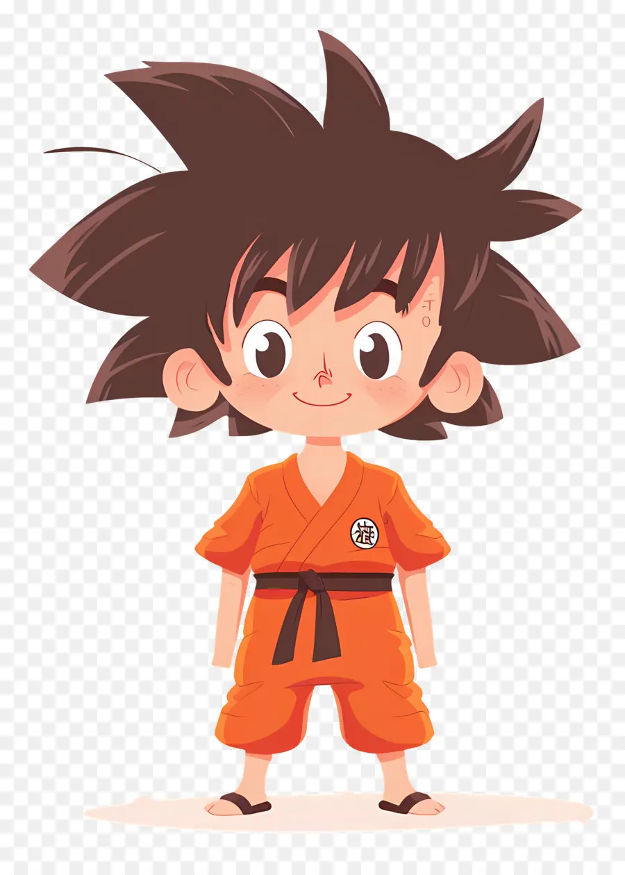 Goku，Chico En Traje Naranja PNG