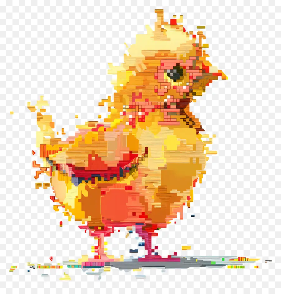 Pollito Pixel，Polluelo Pixelado PNG