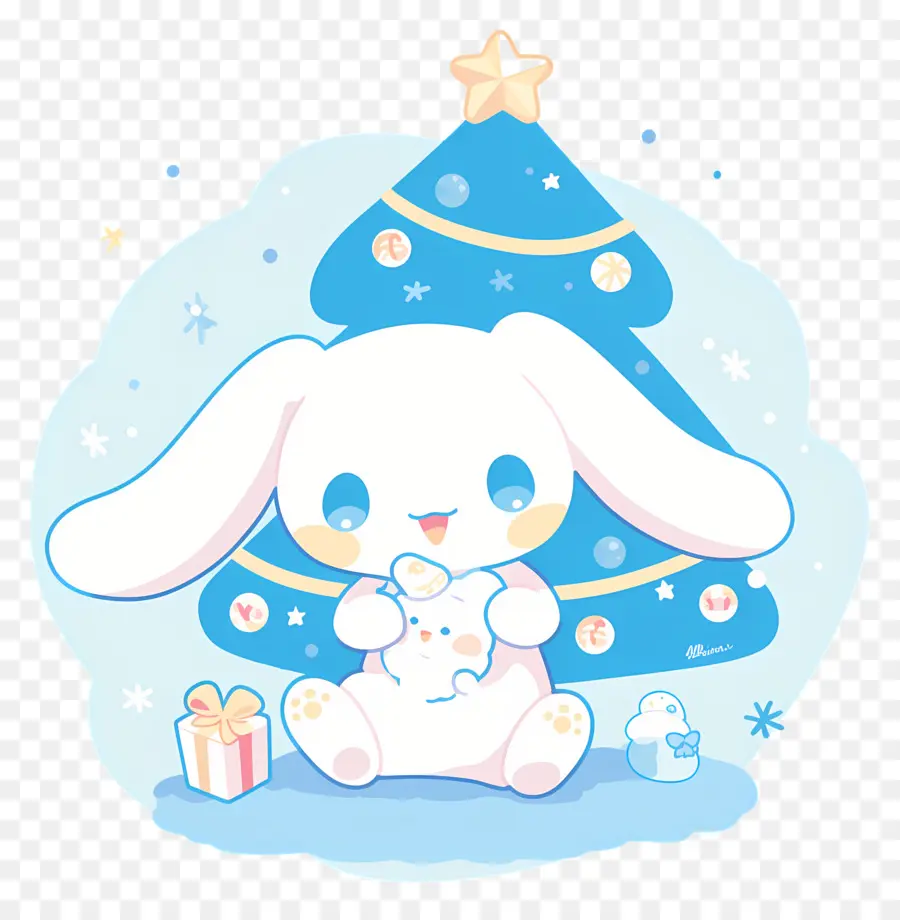 Lindo Cinnamoroll，Lindo Conejito Con Regalo PNG