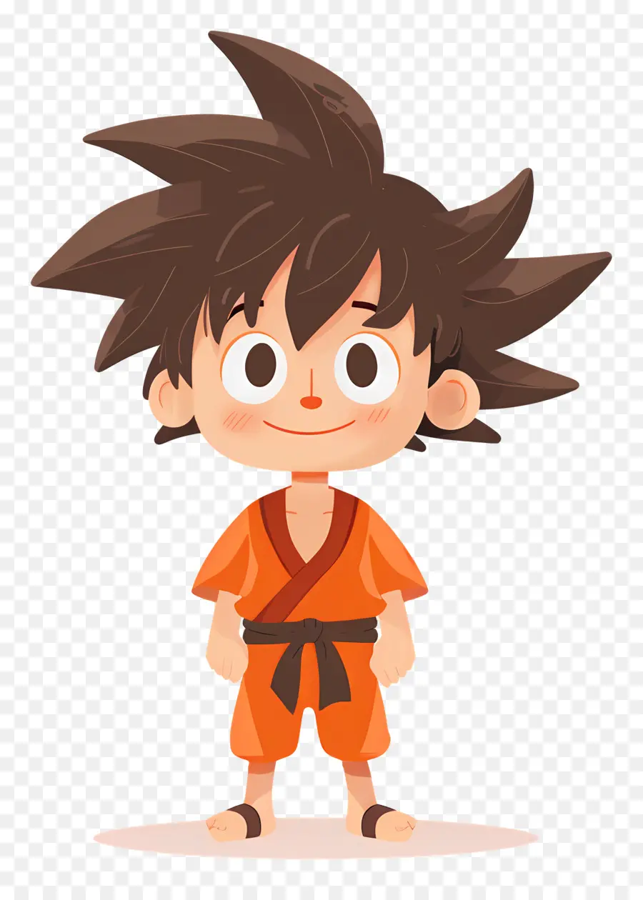 Goku，Chico En Traje Naranja PNG