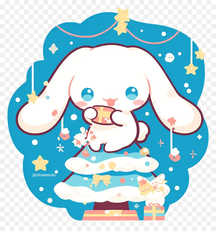 Lindo Cinnamoroll，Lindo Conejito Con árbol De Navidad PNG