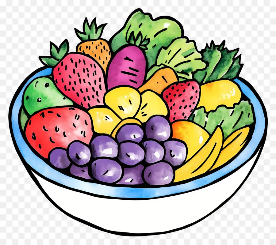 Verduras Y Frutas，Tazón De Frutas Y Verduras PNG