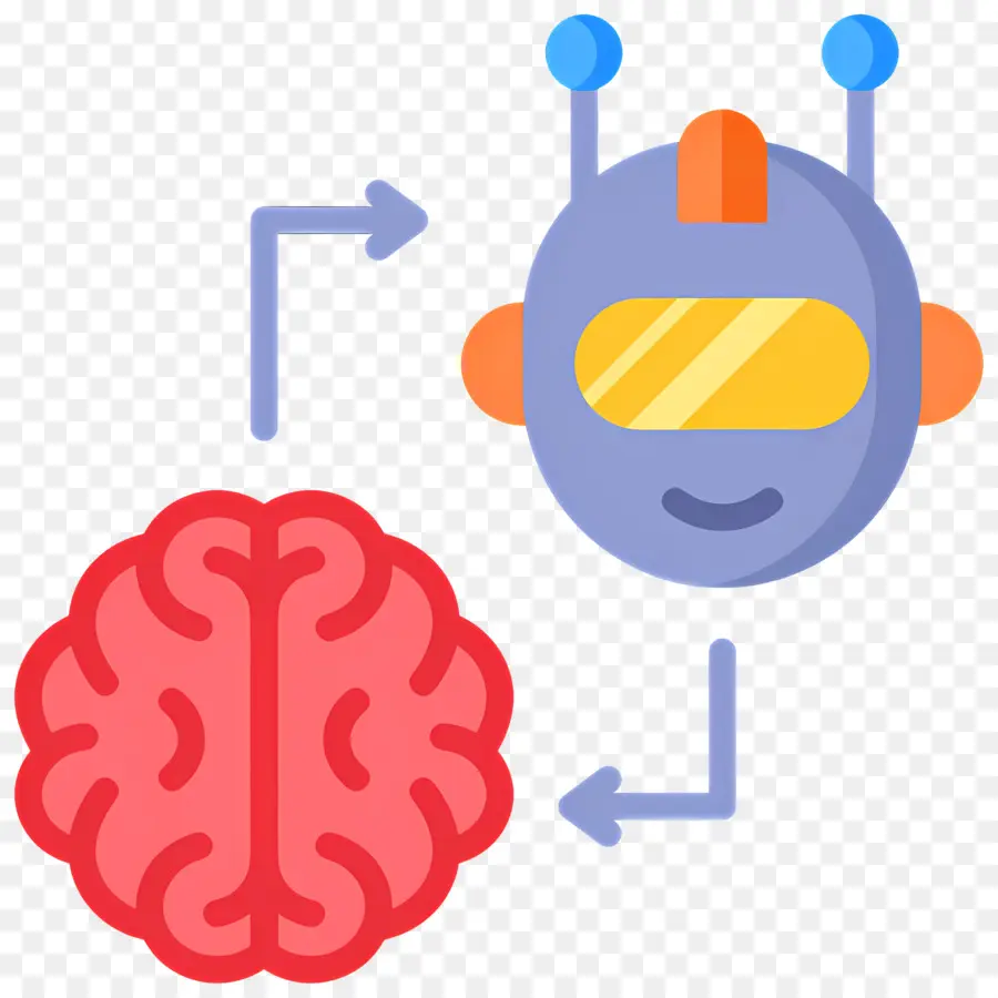 Inteligencia Artificial，Robot Y Cerebro PNG