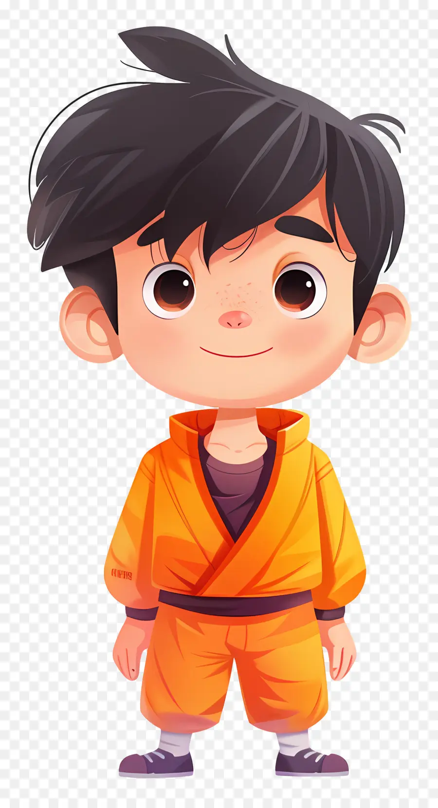 Goku，Niño De Dibujos Animados En Chándal Naranja PNG