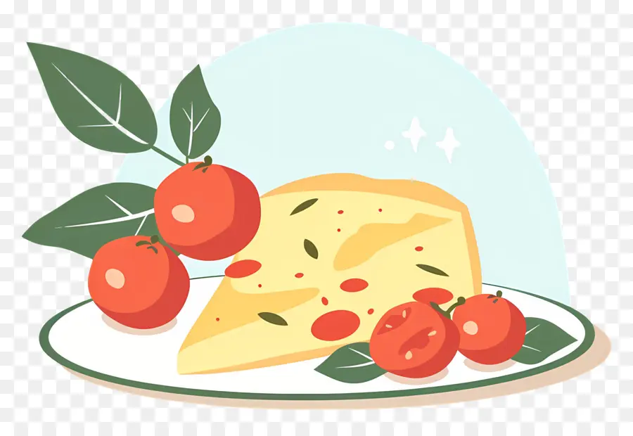 Tortilla Española，Queso Con Tomates PNG