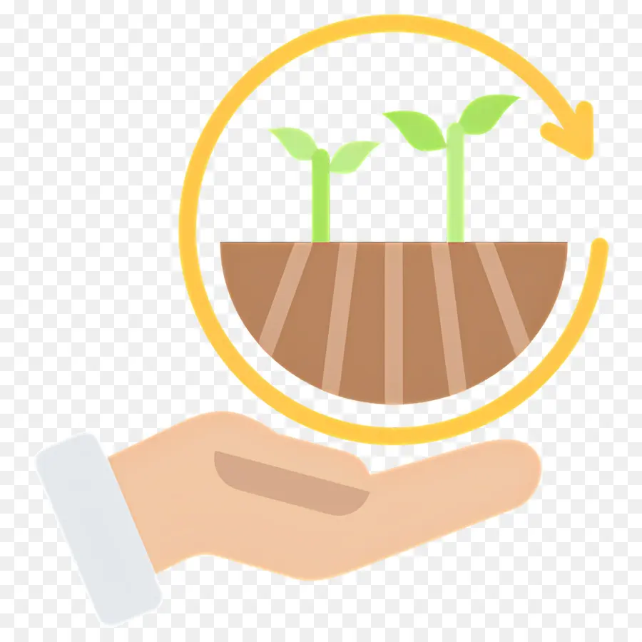 Sostenibilidad，Mano Con Plantas PNG