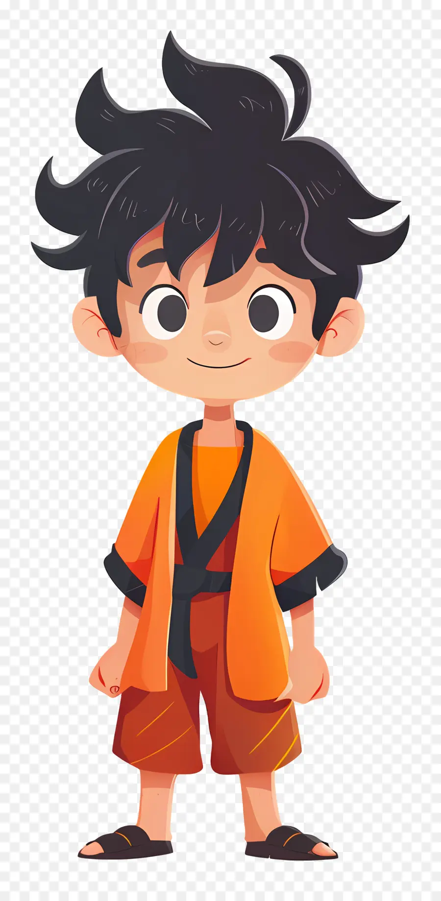 Goku，Niño De Dibujos Animados En Traje Naranja PNG