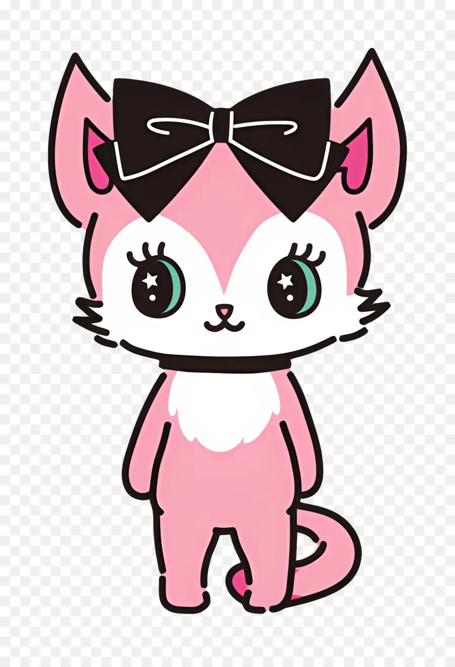 Beatcats，Gato Rosa Con Lazo PNG