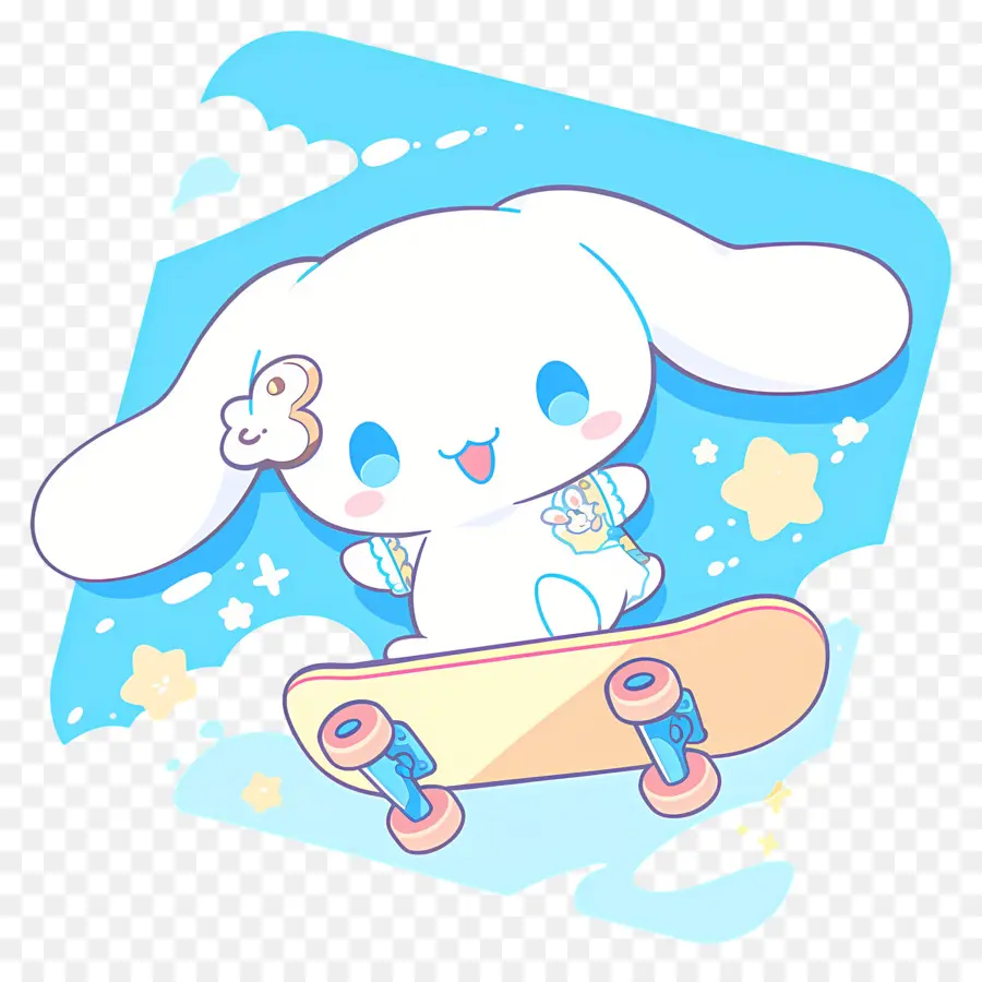 Lindo Cinnamoroll，Lindo Personaje En Patineta PNG