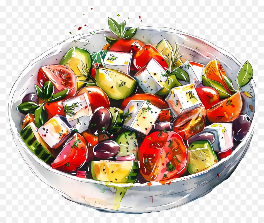 Ensalada Griega，Plato De Ensalada PNG