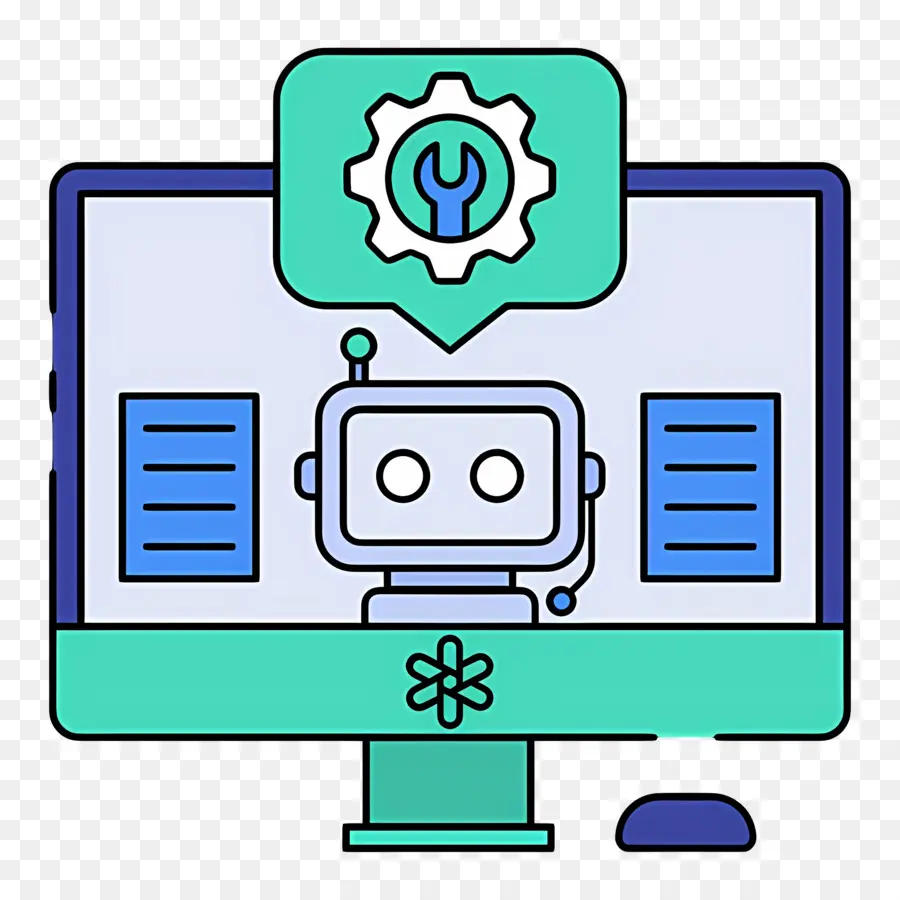 Inteligencia Artificial，Robot En Pantalla PNG