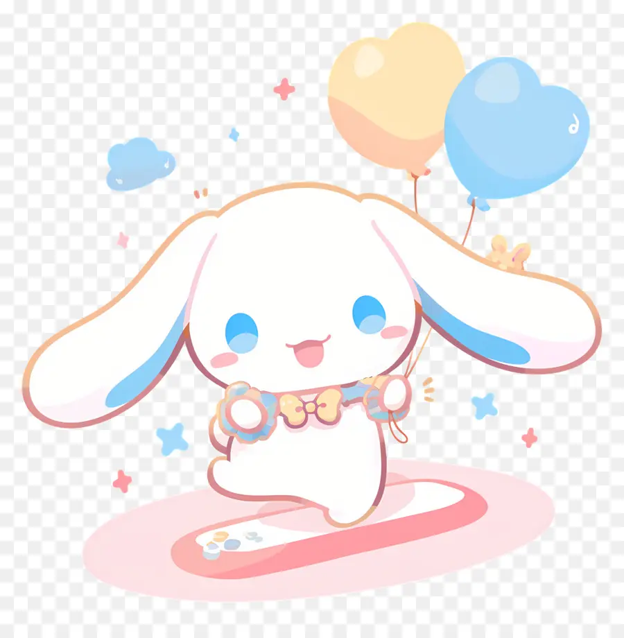 Lindo Cinnamoroll，Lindo Personaje Con Globos PNG