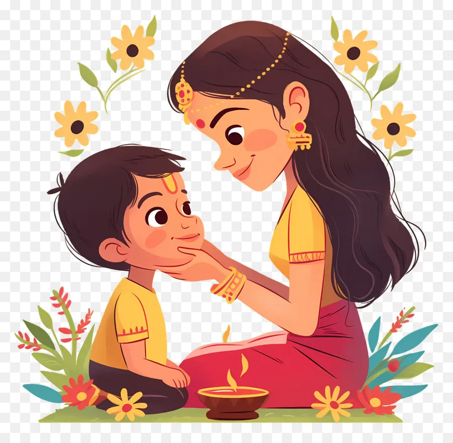 Bhai Dooj，Madre E Hijo PNG