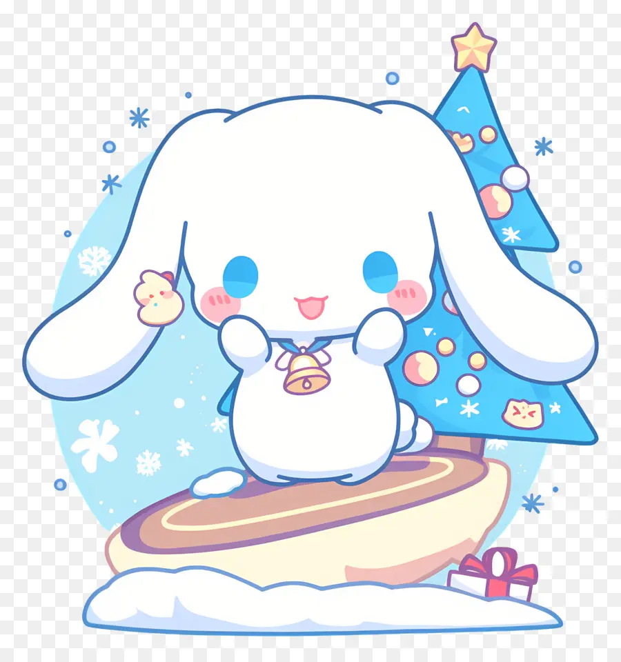 Lindo Cinnamoroll，Lindo Conejito Con Regalo PNG