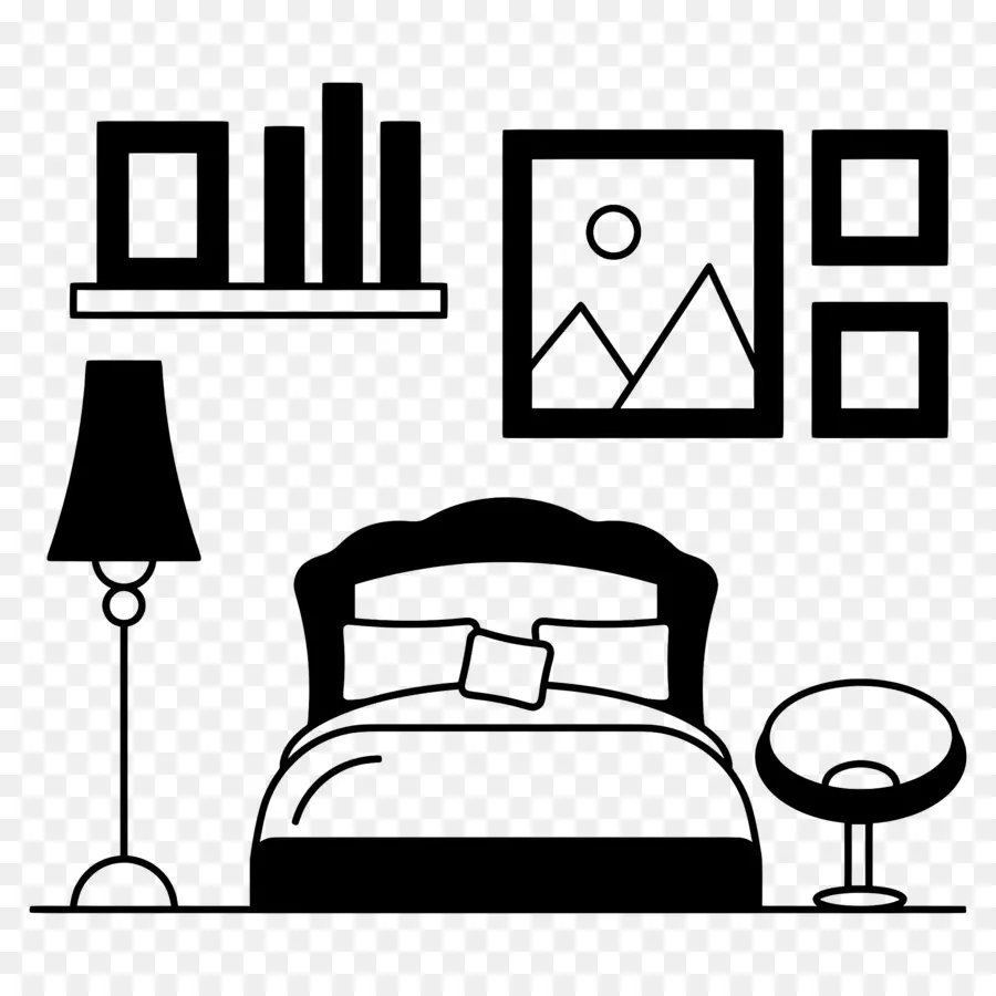 Dormitorio，Dormitorio Con Silla PNG