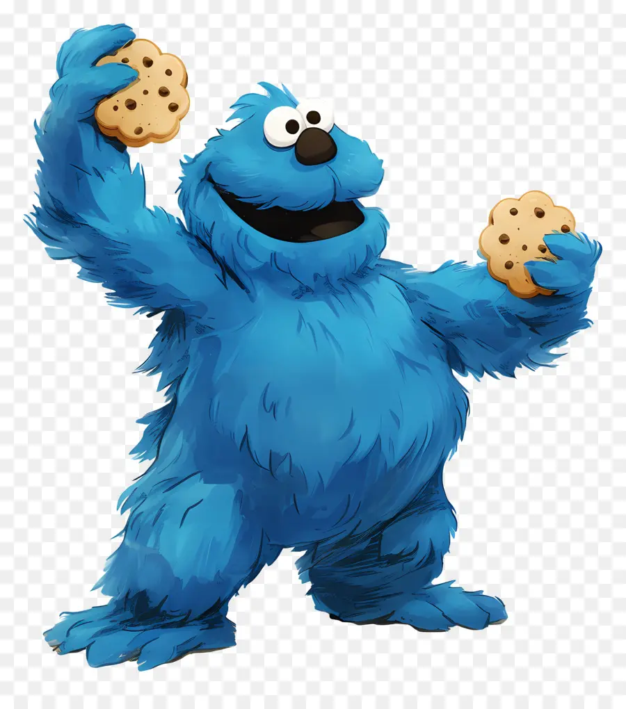 Monstruo De Las Galletas，Personaje Peludo Azul PNG