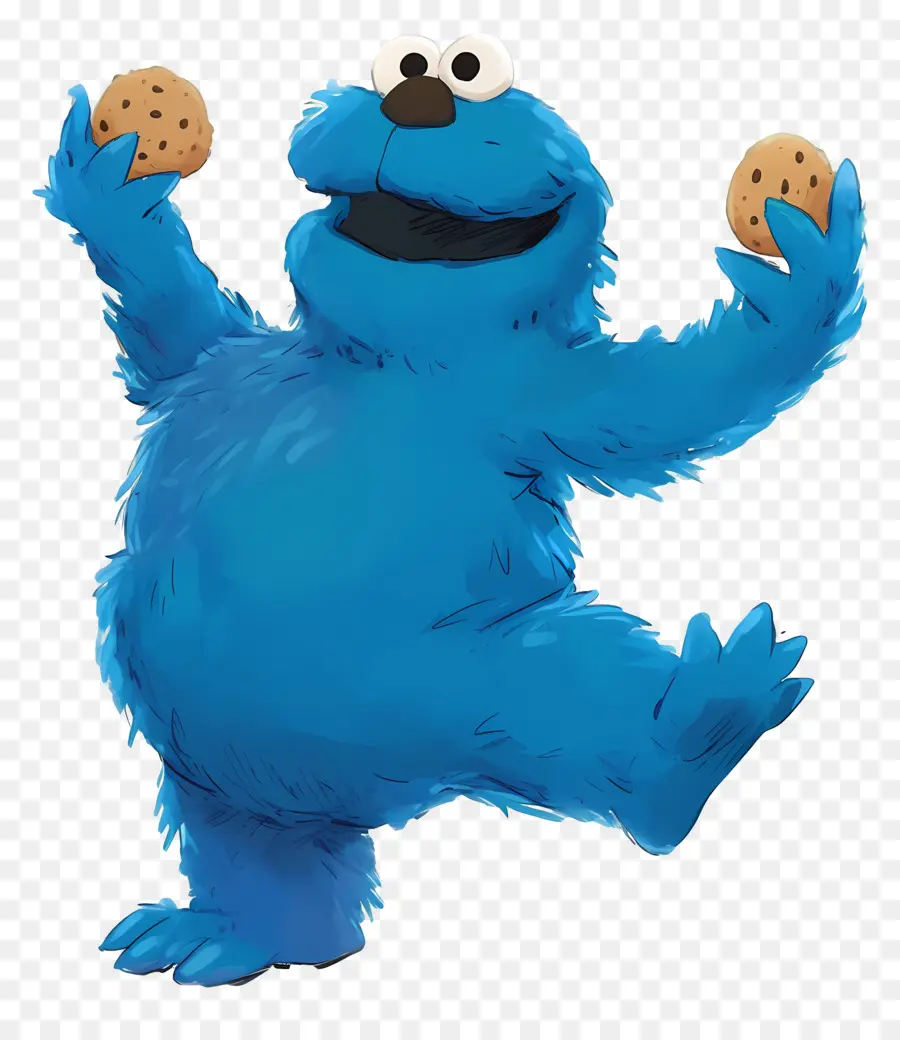 Monstruo De Las Galletas，Personaje Peludo Azul PNG