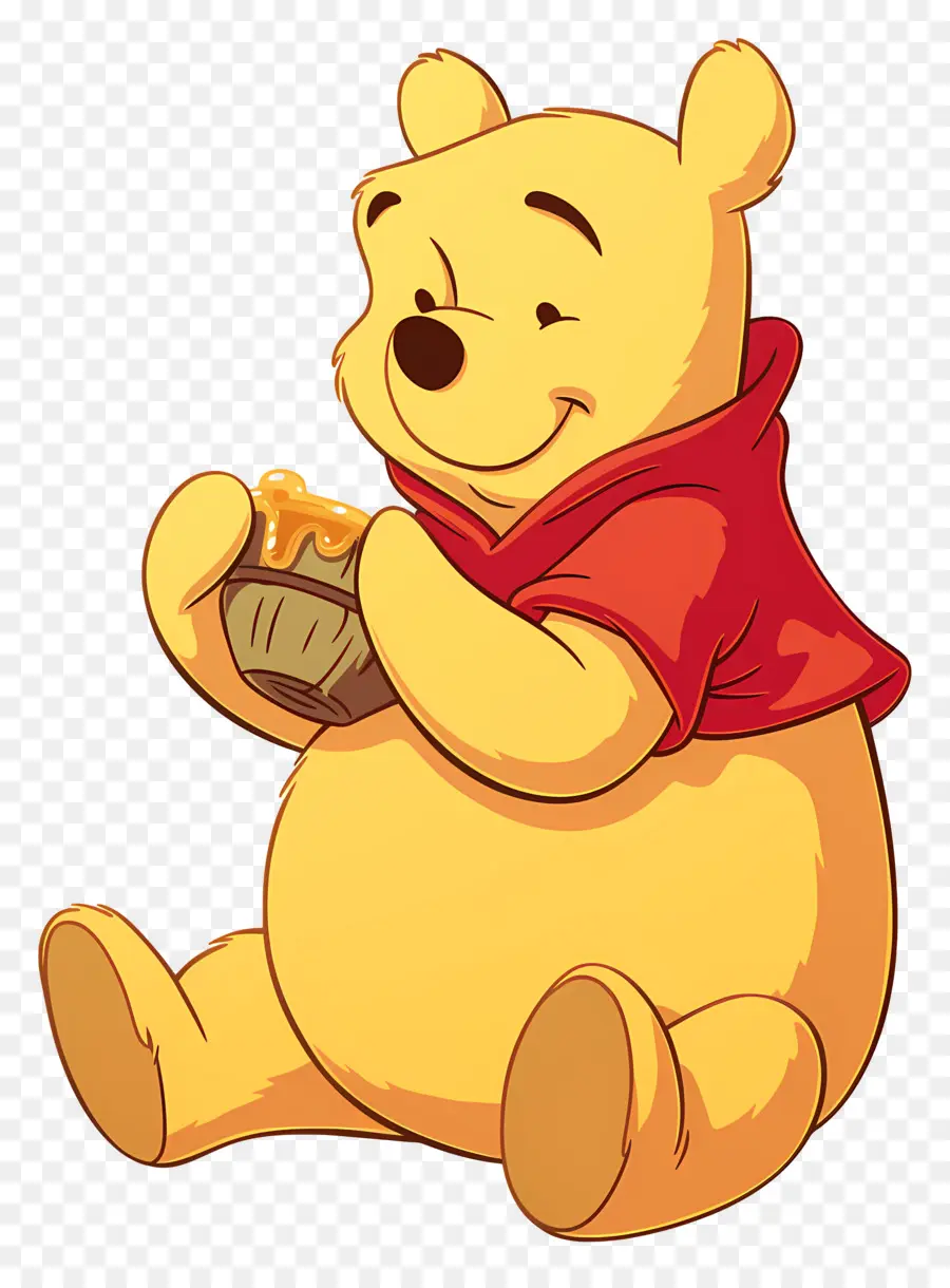 Winnie El Pooh，Oso Amarillo Con Tarro De Miel PNG