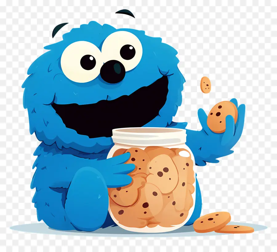 Monstruo De Las Galletas，Personaje Peludo Azul PNG