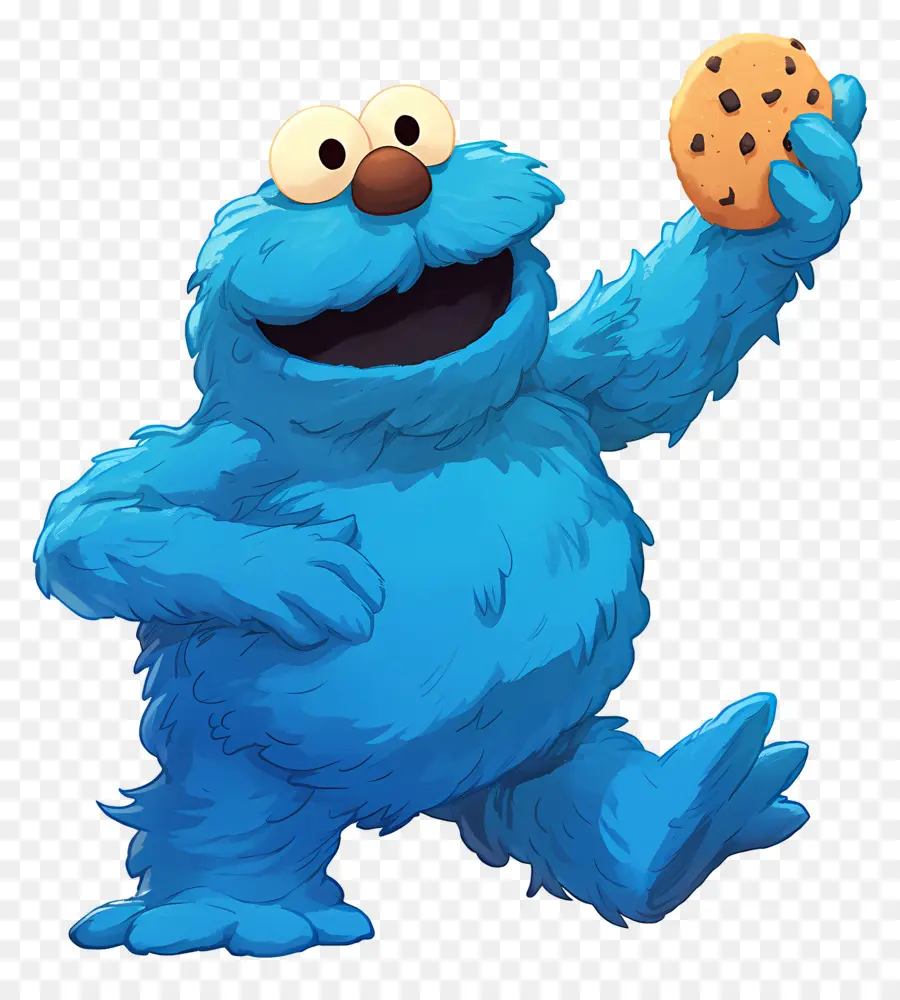 Monstruo De Las Galletas，Personaje Peludo Azul PNG