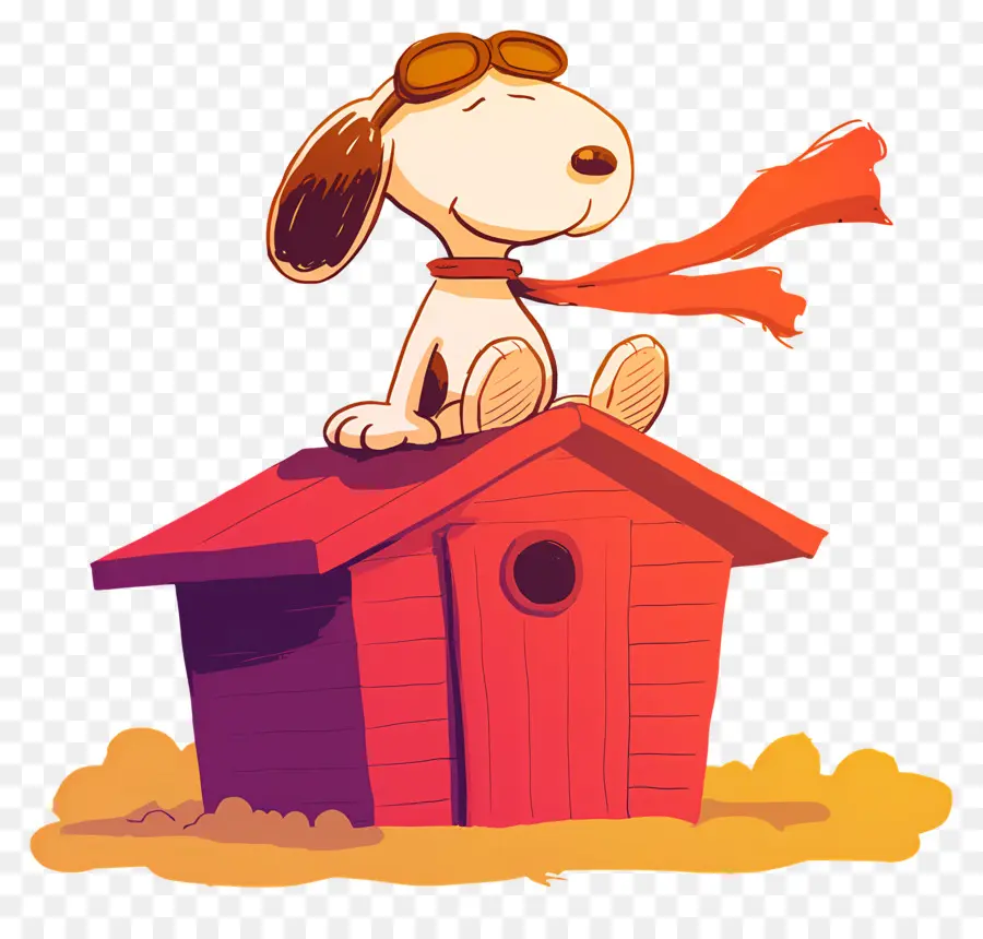 Snoopy，Perro De Dibujos Animados En La Caseta Del Perro PNG