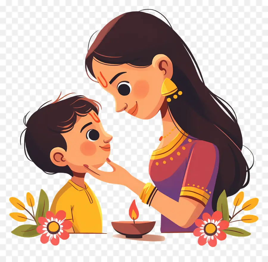 Bhai Dooj，Madre E Hijo PNG