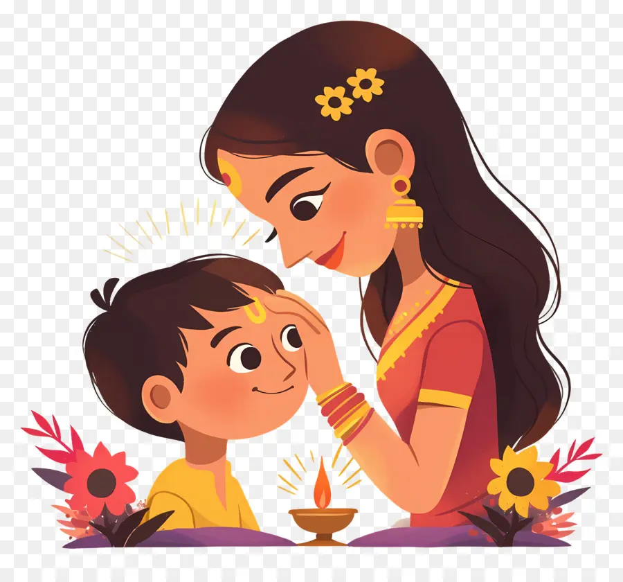 Bhai Dooj，Madre E Hijo PNG