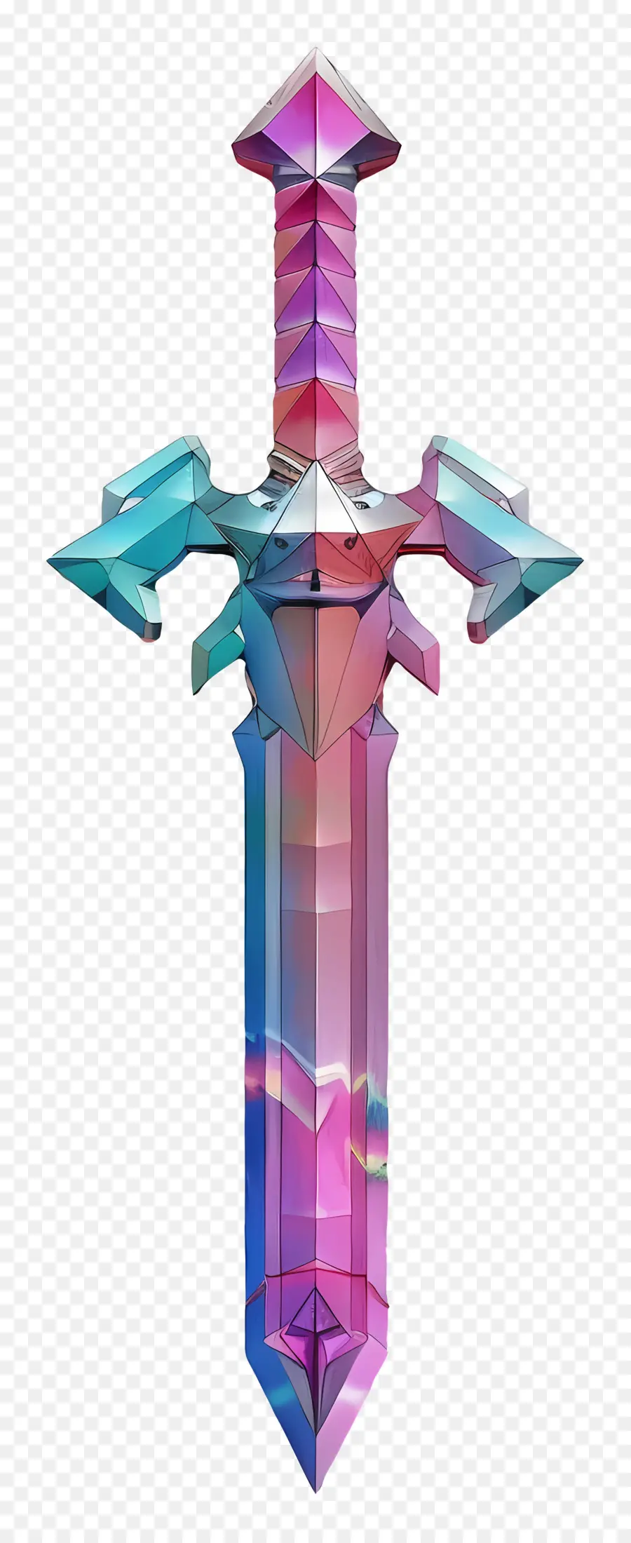 Espada De Píxeles，Espada Geométrica Colorida PNG