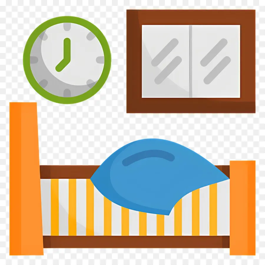 Dormitorio，Cuna Y Reloj PNG